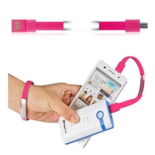 Hmily® Bracelet Micro USB Data Charging Cable For Iphone 5 , 5s , 6 ,6 plus, Ipad .. Samsung Galaxy, HTC, Motorola Droid, Sony, Any Android Phone &amp; Portable Power Packs (red for ios)