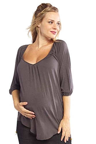 9 Seed Star Maternity Top - Charcoal - Petite/Small