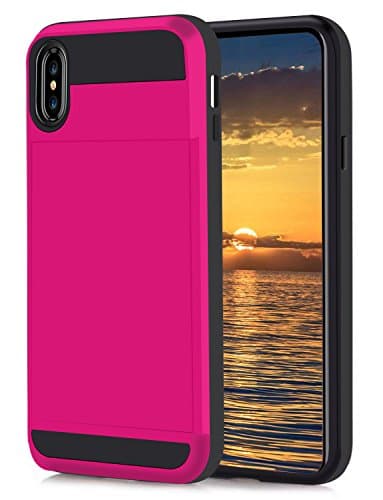 Youvogue iPhone X Case, iPhone X Cover Slim Dual Layer Card Slot Holder Case Hybrid Shockproof Case for iPhone X 5.8 inch