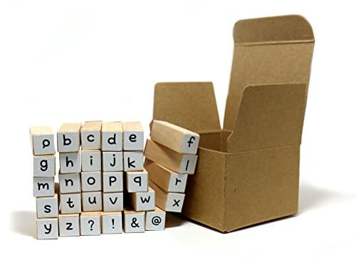 30 Pcs Alphabet Lower Case Rubber Stamp