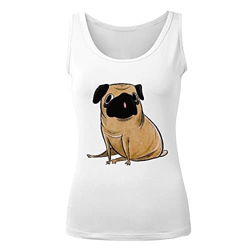 Icefish Design Pug Catton Womens Vest White