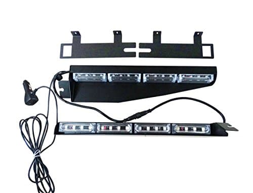 WEILONG 32 Led Linear Lens Lightbar Car Visor Light Emergency Warning Strobe Split Mount Deck Dash lamp-Blue/White Multiple