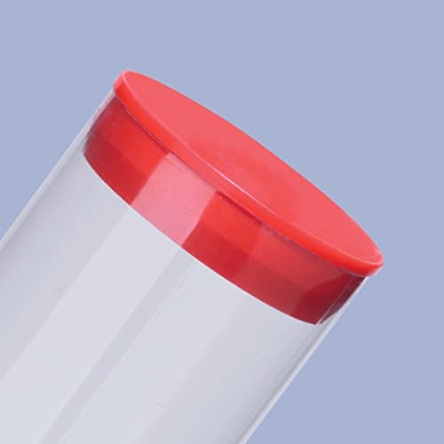 Cleartec SBT00205 1-1/2" Thin Wall Sealed Bottom X 8.187" Tube PETG-000 (qty 50) with PRP1.500RED 1-1/2" Poly Plug Red (qty 50)