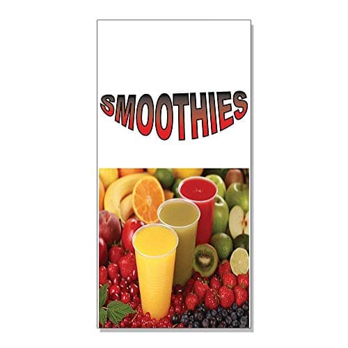 Smoothies with Image Vinyl Decal Sticker Sign 14.5 x 36 inches