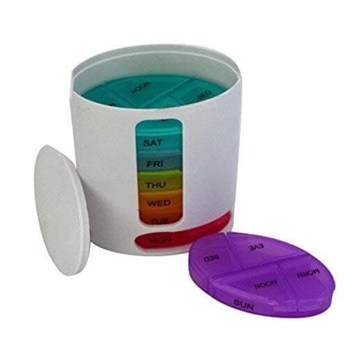 Sahajen Pill Box 7 Days Medicine Container Round