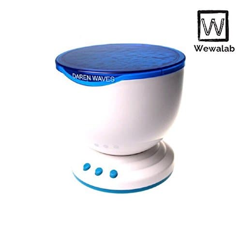 Night Light,Ocean Wave Night Light, Wewalab Projector&amp;Music Player Blue Sea Daren Waves Projection Lamp Mini Portable Speaker and Aurora Master LED Lamp in Living Room Bedroom for Kids(Blue)