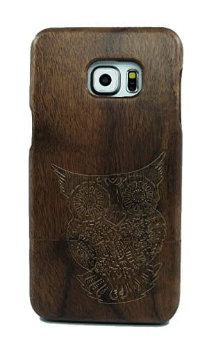 Laser Engraved "Lucky Owl" Pattern Unique Eco-Friendly 100% Hand-made Real Natural Walnut Wood Hard Shell Case for Samsung Galaxy S6 Edge Plus (GMWD-S6EGP-H01)