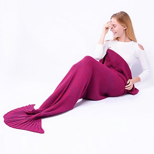 Mermaker Handmade Sleeping Bag Knitting Soft Comfortable Mermaid Blanket Suitable for All Seasons for Adult and Kids 71"x35"in(180x90cm)