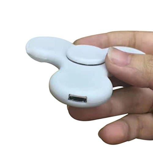 Figit Spinner LED,Two Years,Wireless Bluetooth Speakers Fidget Spinner Triangle EDC Focus Finger Toy Gift For Adults&amp;Kids (White)