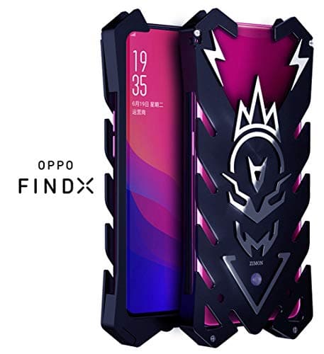Oppo Find X Case,DAYJOY Cool Design Fish Bone Style Arm Shield Premium Aerospace Aluminum Metal Shockproof Bumper Frame Cover Case for Oppo Find X(Black)
