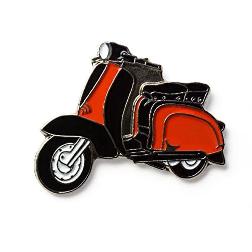 Red and Black Scooter Enamel Lapel Pin