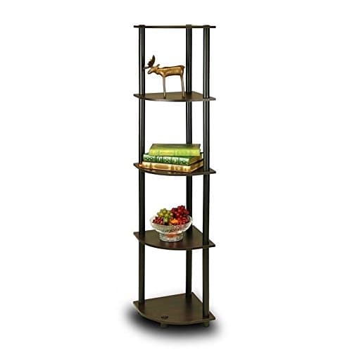 Display 5 Tier Corner Rack-Shelf Espresso-Black