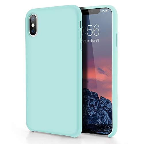 Segoi iPhone Xs Case/iPhone X Case, Liquid Silicone Gel Rubber Shockproof Case Soft Microfiber Cloth Lining Cushion Compatible with iPhone Xs 2018/iPhone X 2017 - Mint