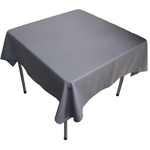 FantasyDeco Square Polyester Fabric Tablecloth, Charcoal, 54-inch