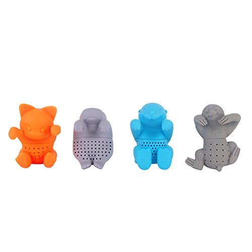 Tea infuser herbal tea filter strainer silicone Hippo Otter Sloth Cat shape tea infuser for loose tea leaves