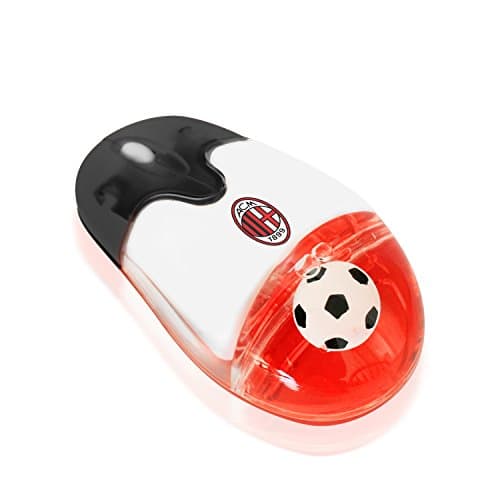 Soccer Gift 2.4G Wireless Mouse with USB Nano Receiver Optical Durable Comfortable, Ball in Liquid Italian Seria A, Milan AC Logo, Computer PC Laptop Futbol Fan Unique Uncommon Gift Gaming(Milan)