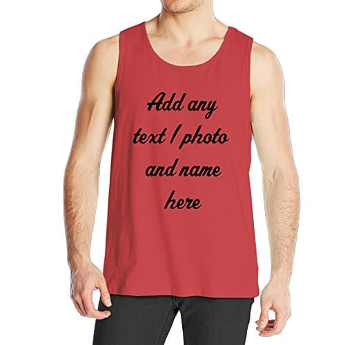 custom Tank Tops Design Your Own For Men Personalized With Text or Image(Red XXL)