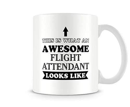 Awesome Flight Attendant - Printed Funny Mug - Great Gift/Present Idea, Ceramic, 11fl.oz.