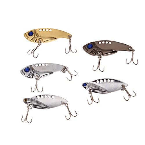 5 Piece Bass Spoon Crank Bait Set In Mini Tackle Box