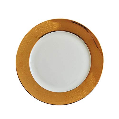 YUWANW Bone China Western Dish Steak Plate Tableware Ceramic Dish Hotel Swing Plate Gold Model Plate