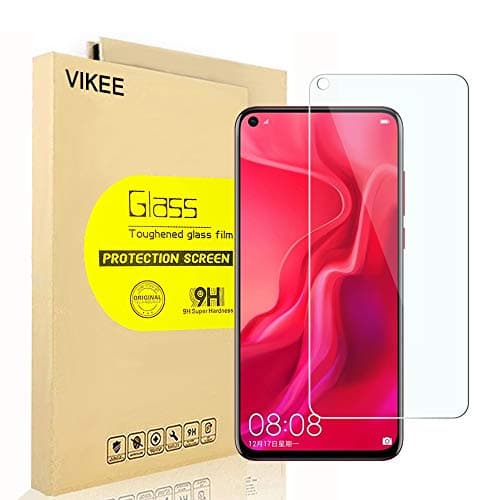 [2-Pack] Huawei Nova 4 Screen Protector, VIKEE HD Clear Protector [Anti-Scratch] [Anti-Fingerprint] [No-Bubble] [Case-Friendly], 9H Hardness Tempered Glass Screen Film for Huawei Nova 4