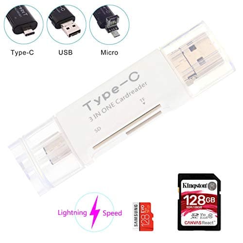 WestTech Almighty USB-C Type-C to SD Card Reader Adapter, SD/TF Card Reader Adapter 2 in 1 for Apple MacBook Pro, Samsung S8/S8 +/Note 8/S9/S9 +/Note 9,OnePlus Xiaomi Google Pixel Android Phones