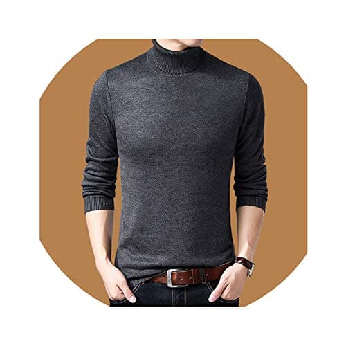 Lu Studio Turtleneck Autumn Winter Warm Pullover Knitted Sweater Men Solid Thick Sweaters Jersey