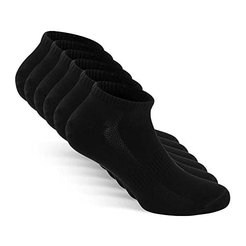 Snocks Men Ankle socks 9,5-11,5US Black Size 9 10 11 Mens Sneaker Socks Footies Linners No-Show Trainer No Show Cotton Invisible Low Cut Non Slip Liner Sports Thin Boat Summer Sock Athletic Sneakers