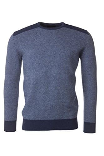 Hawick Knitwear Men's 100% Lambswool Birdseye Pattern Crew Neck Pullover-Rhapsody-XX-Large