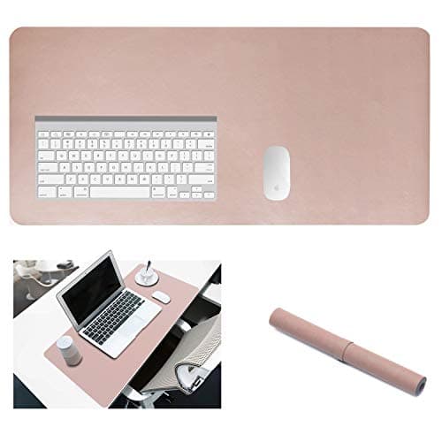 Yikda Extended leather Gaming Mouse Pad/Mat, Large Office Writing Desk Computer leather Mat Mousepad,Waterproof,Ultra Thin 1.2mm - 31.5"x15.7" (Pink)