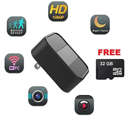 USB Hidden Camera WiFi - DENT Products - Free 32GB Micro SD Card, HD 1080p, Live Streaming Video, IR Night Vision, Motion Detection, Remote View, Supports 64GB