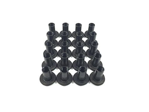 Open Back Screw Posts Black Finish 20 Pk Leathercraft & Kydex Holster Screw Posts