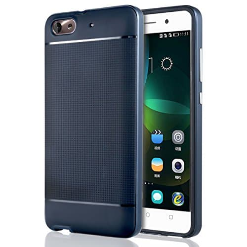 Huawei Honor 4c Case, ivencase 2 in 1 Anti-Scratch Shockproof Slim Carbon Fiber Case with Reinforced PC Frame for Huawei G Play Mini (Honor 4C) - Gray