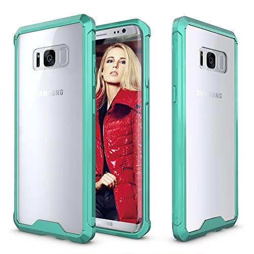 Galaxy S8 Case, OlymTek [Slim Fit] Soft TPU Coner Bumper Anti-Scratch Hard PC Back Protective Clear Case Cover for Samsung Galaxy S8 (Clear Green)