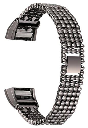 Maaax Fitbit Charge 2 Wristbands/Fitbit Charge 2 Bands/Design Stainless Steel Bands /Fitbit Charge 2 Replacement Bands/Fitbit Charge 2 Accessories Black