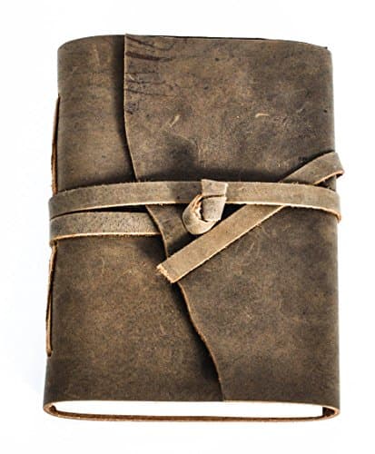 Notebook Leather Travelers Journal- Handmade Leather Bound Notepad 5 x 7 Size Travelers Notebook For Men &amp; Women- Handmade Unlined Paper Gift for Students Writers Artists