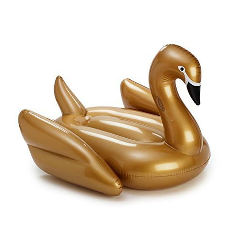 Yhsatpow Giant Inflatable Rose Golden Swan Pool Float Inflatable Float Toy 75" (190cm)