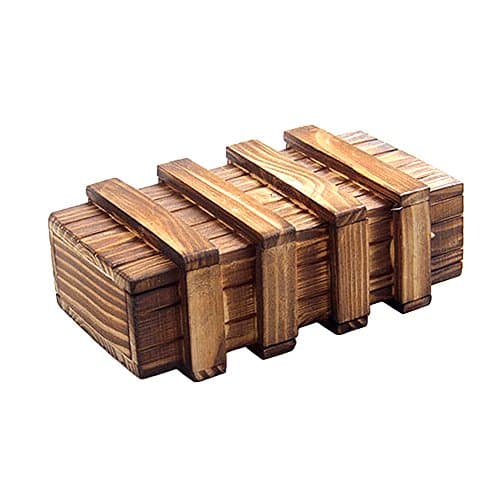 Magic Wooden Box with Extra Secure Secret Drawer, Brown
