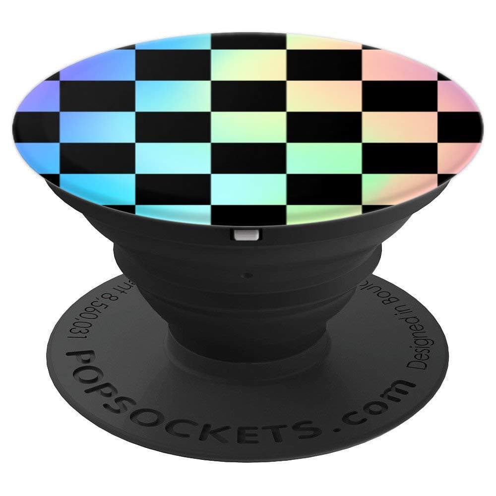 Checkered Print Pattern Rainbow Checkerboard PopSockets PopGrip: Swappable Grip for Phones & Tablets