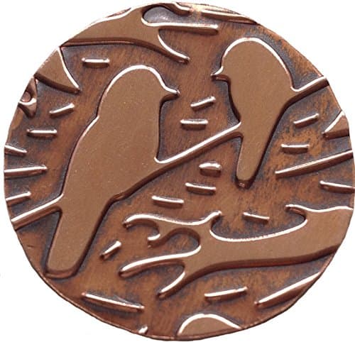 'Think Birdie' Hand Stamper Copper Golf Ball Marker