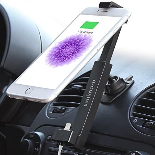 [Apple Certifed MFi] iPhone Car Mount, Sinjimoru iPhone Car Holder for iPhone 6 / 6s / 6 Plus / 6s Plus / 5 / 5s / 5c including MFI Lightning Cable for Charging. iPhone MFI Package at Pm0606.