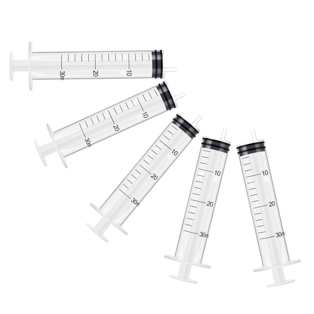 5 Pack - 30ml Plastic Syringe with Measurement, No Needle Suitable for Refilling and Measuring Liquids, Feeding Pets, Oil or Glue Applicator