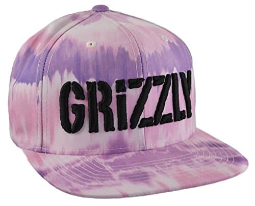 Grizzly Griptape Tie Dye Stamp Snapback Hat (Purple)