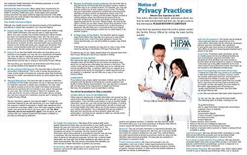HIPAA - Notice of Privacy Practices Brochures