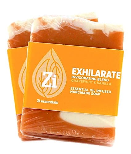 Exhilarate Invigorating Blend (Grapefruit &amp; Vanilla) Hand Made Soap. 2.5oz Block - Zi Essentials (2 count)…