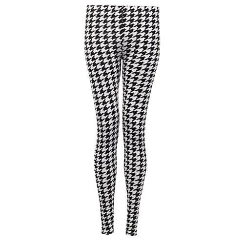 Candy Girl Clothing Plus Size Pattern Plain Leggings (ML, Dog tooth)