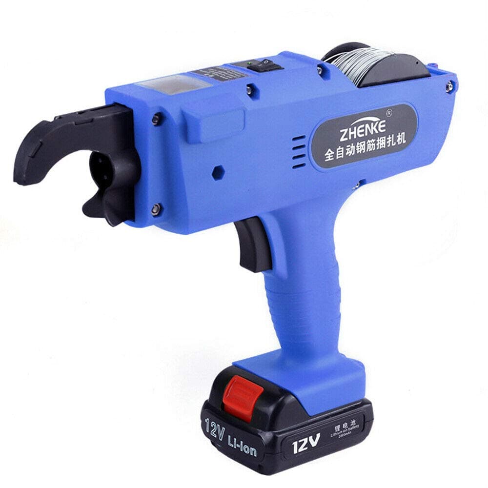 MOMOJA Rebar Tier Tying Machine Automatic Handheld Rebar Tier Tool for 8mm - 34mm (Blue)