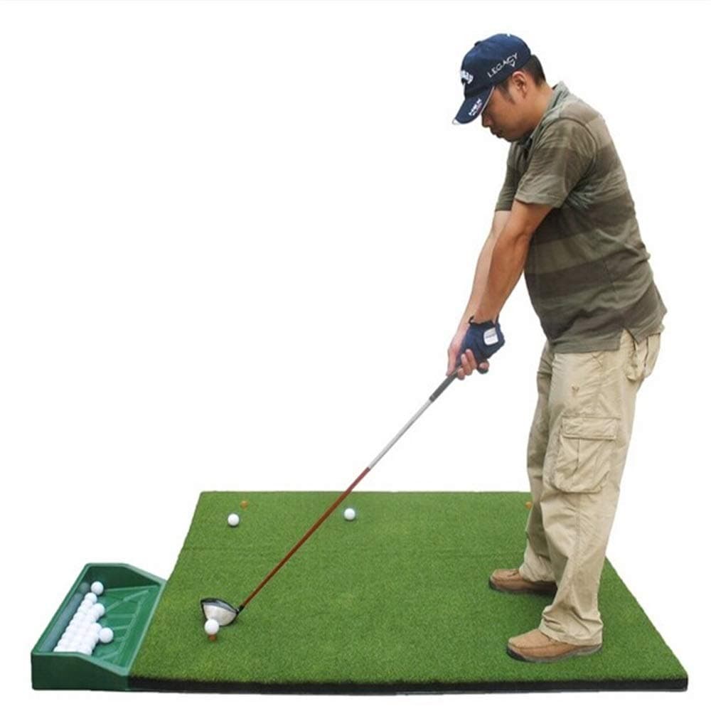 Xhtoe Golf Practice Mat Golf Training Turf Mat Indoor Office Equipment Mat Residential Practice Hitting Grass Mat Home Office Golf Equipment (Color : Green, Size : 1.5x1.5m)