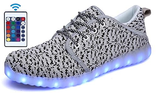 ditont LED Light Up Shoes Remote Control 16 Colors Flashing Sneakers for Kids Boys Girls(DT36White36)