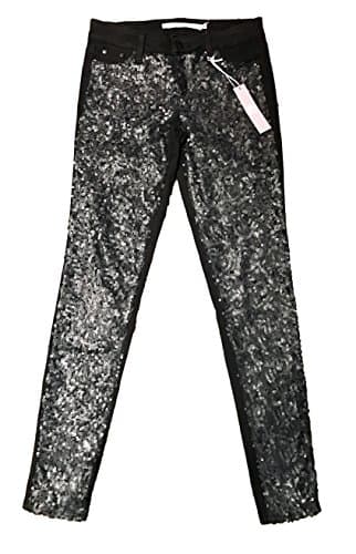 Tractr, Allover Sequin Jeans (Black, Size 26)